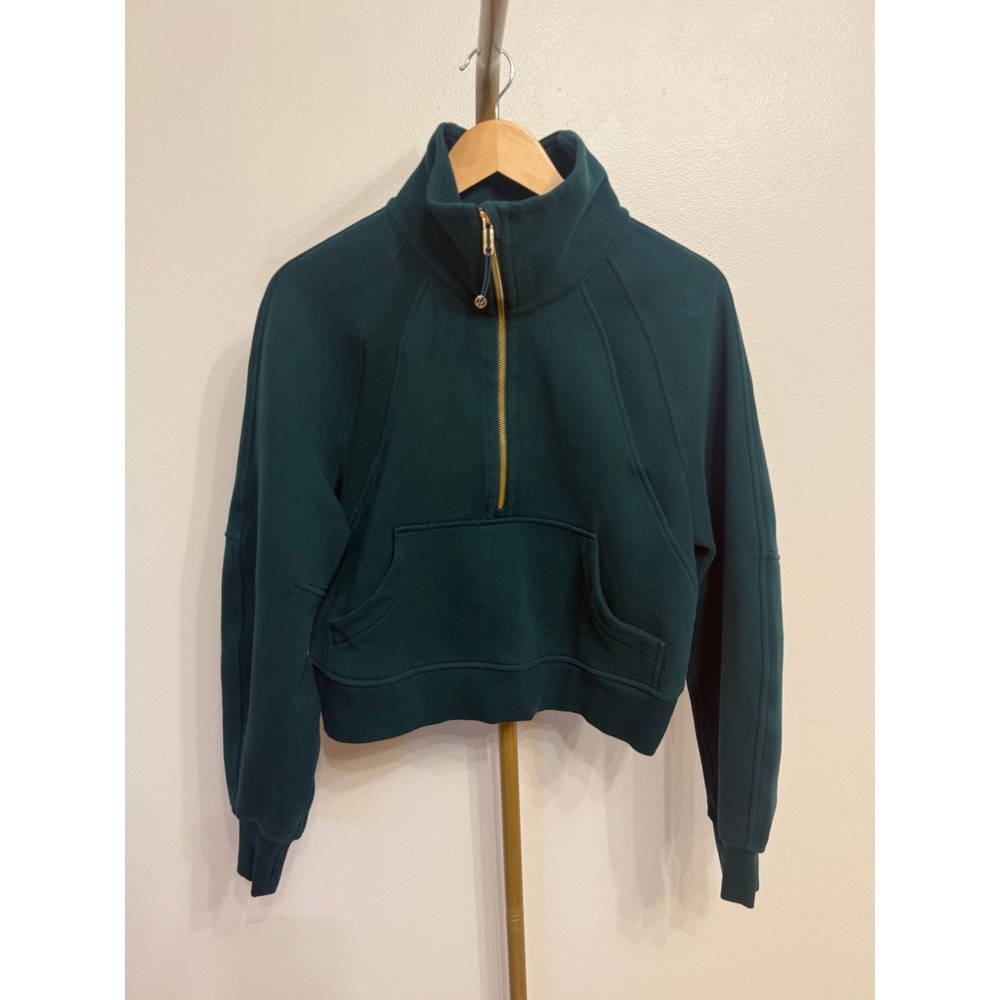 Lululemon oversized Funnel Neck Half Zip Scuba in Storm Teal XS/S, MSRP $118